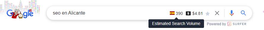 busqueda keyword surfer seo