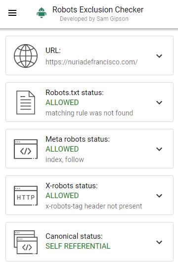 cuadro robots exclusion checker seo