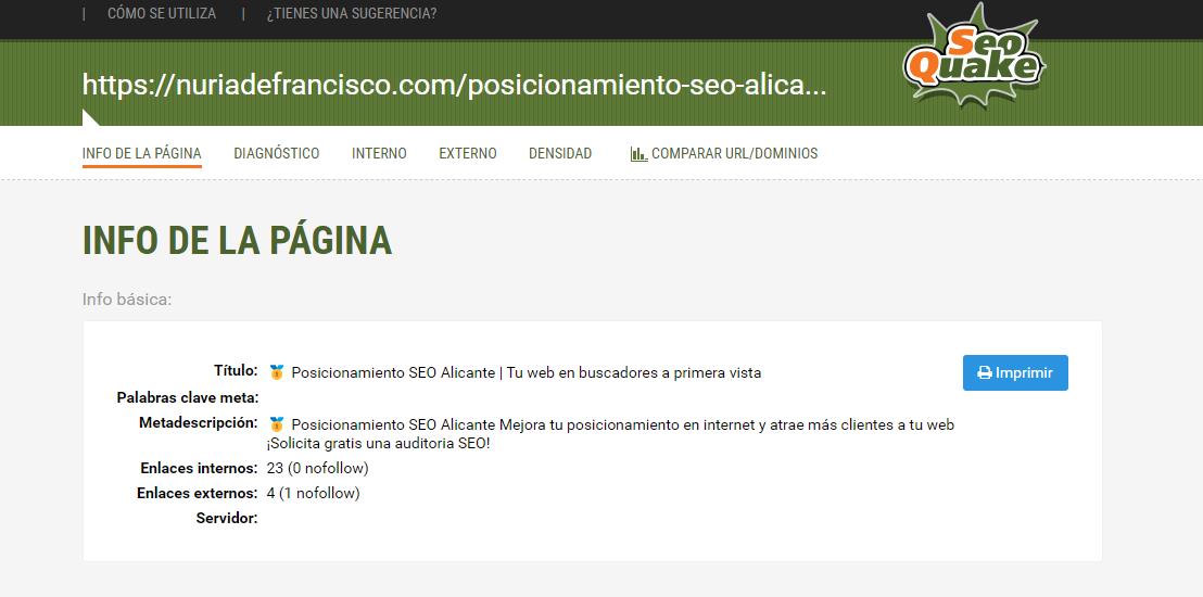 cuadro seo quake